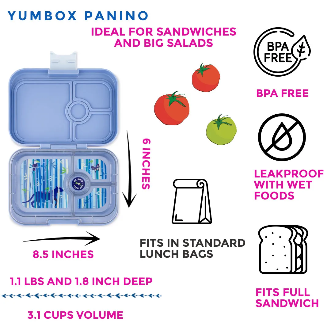 Yumbox Panino - 4 Compartment Lunch Box - Hazy Blue Panther